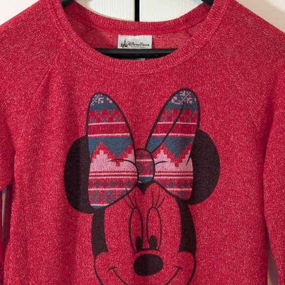 Disney Parks Minnie Mouse Holiday Christmas Red Sweater Knit - Size S - Picture 4 of 10
